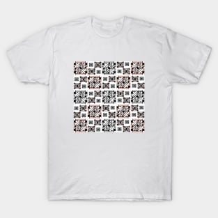 Mosaic Pattern. pink. white. grey. T-Shirt